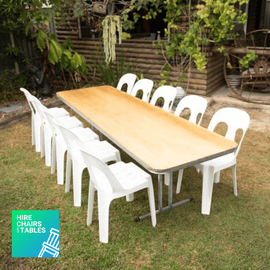 long rectangle table with 10 chairs